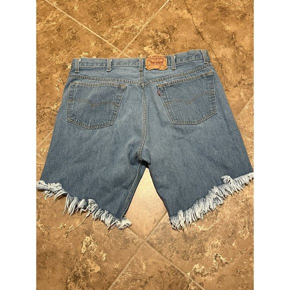 Vintage 90s Levi's 501xx Cutoff Denim Jean Shorts 42 actual 40” Waist Made USA - Picture 7 of 10